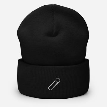 Cute Paper Clip Embroidered Unisex Cuffed Beanie - BUCKET POPCORN